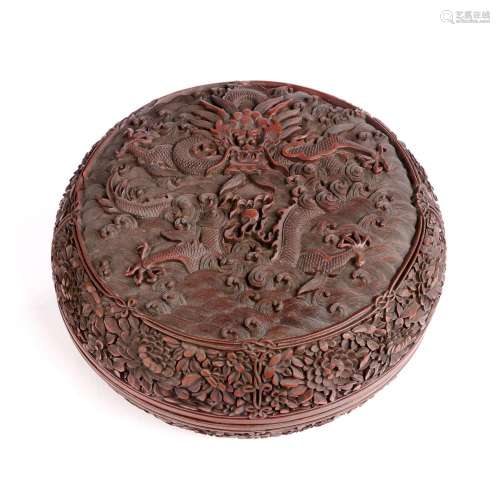 A large Chinese carved lacquer ''Dragon'' bo...