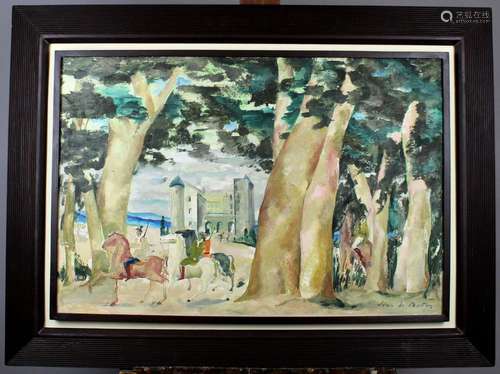 Jean ISY de BOTTON (1898-1978) - Promenade en forêt, huile s...