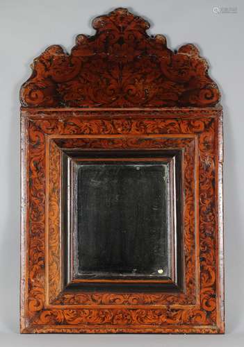 Miroir en marqueterie de bois indigène - Languedoc XVIIème s...