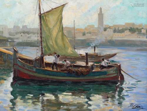 Paul NERI (1910-1965) - Port de Casablanca, huile sur toile ...