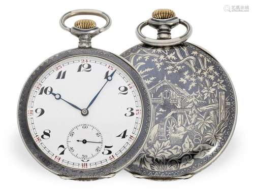 Rare precision pocket watch with niello case, probably appre...