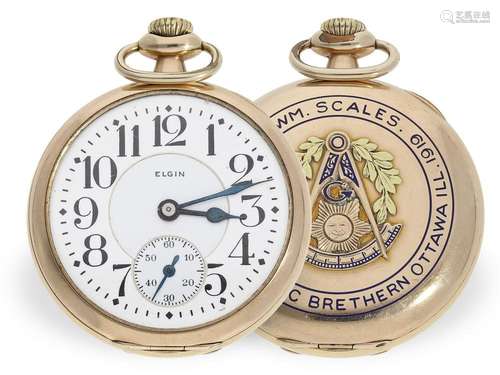 American Masonic pocket watch, Elgin 1919 with the rare '...