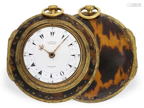 Pocket watch: attractive large verge watch with 3 cases, Edw...