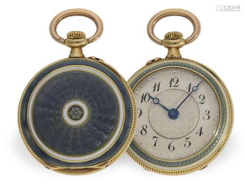 Pocket watch/pendant watch: fine gold/enamel lady's watc...