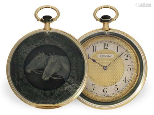 Pocket watch: exquisite, super thin gold/enamel lepine of ex...