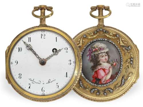 Pocket watch: exceptionally large, magnificent verge watch w...