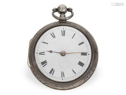 Pocket watch: impressive large pair case verge watch repeate...