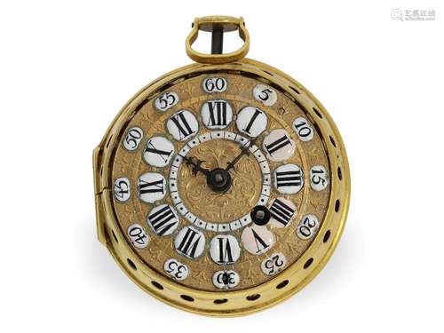 Pocket watch: very rare Geneva oignon with striking mechanis...