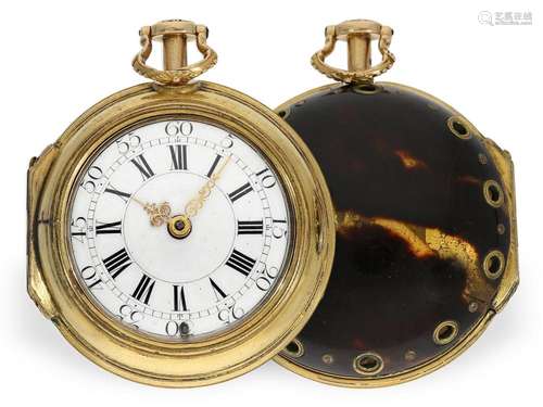 Very fine, early Geneva pocket watch with quarter-hour strik...