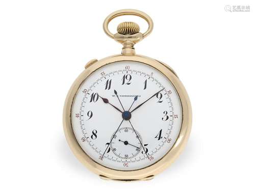 Extremely fine precision pocket watch with split-seconds, po...