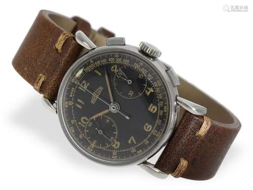 Attractive, large Angelus steel chronograph, from the 40s