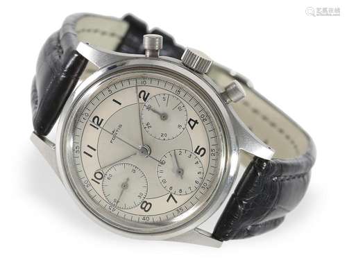 Especially beautiful, very large steel chronograph by Fortis...