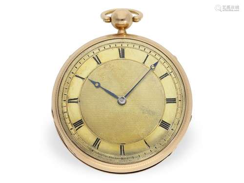 Extremely fine, especially early pink gold pocket watch with...