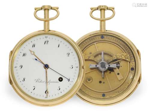 Important pocket watch with gold case, Pouzait escapement, g...