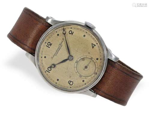 Wristwatch: early oversize IWC steel watch, ca. 1940