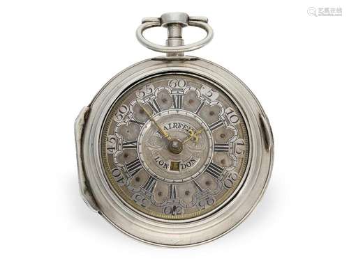 Exceptionally large English verge watch with 'mock pendu...