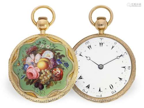 Extremely rare gold/enamel pocket watch for the Ottoman mark...