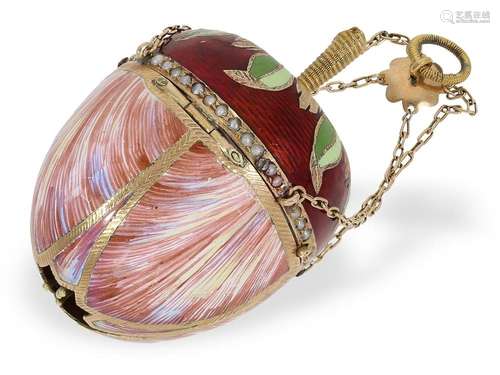 Extremely rare gold/enamel form watch 'The Mauve Tulip&#...