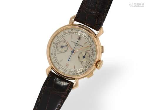 Highly attractive, large pink gold chronograph, Vacheron &am...