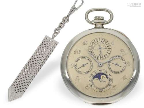 Complicated white gold dress watch with perpetual calendar, ...