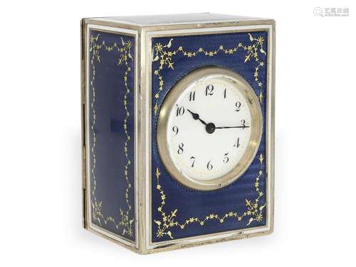 Exquisite French miniature travel clock of exceptional quali...