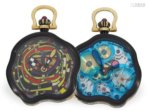 Pocket watch: new old stock Hundertwasser designer watch in ...