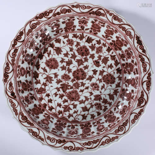 Underglaze red plate