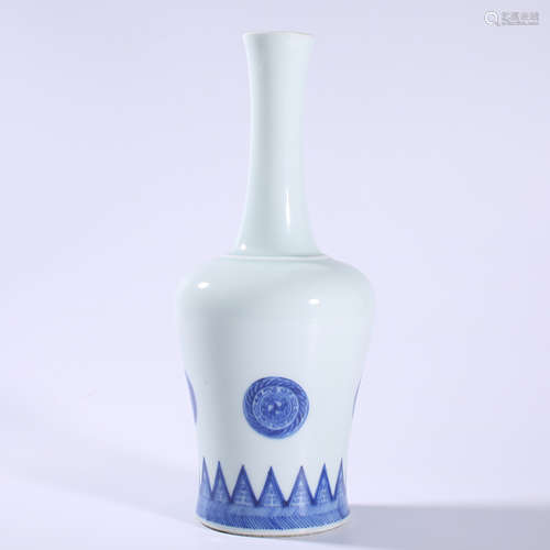 Blue and white bell jar