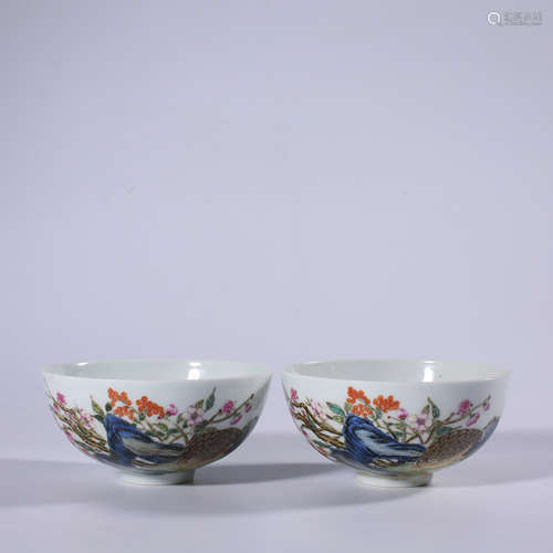 A pair of pastel bowls