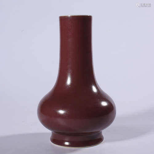 Red glazed long neck bottle