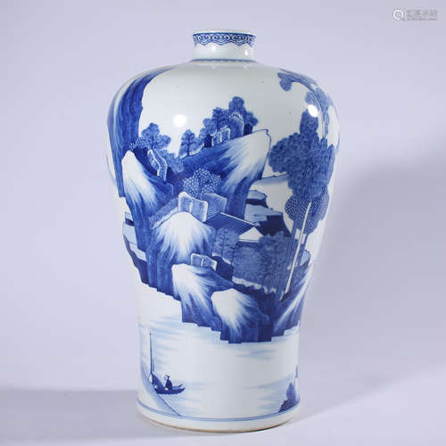 Blue and white plum vase