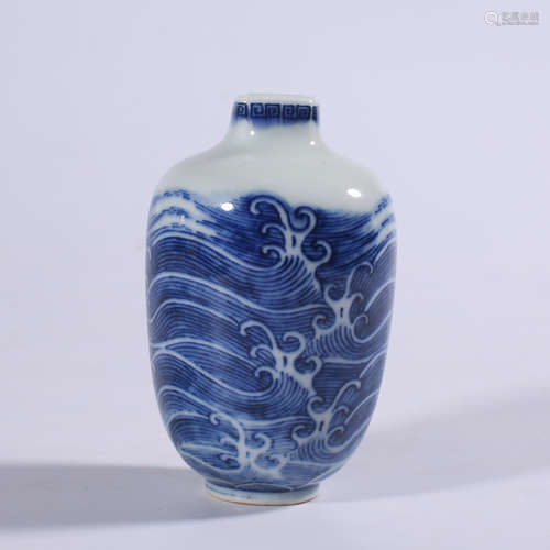 Blue and white pot