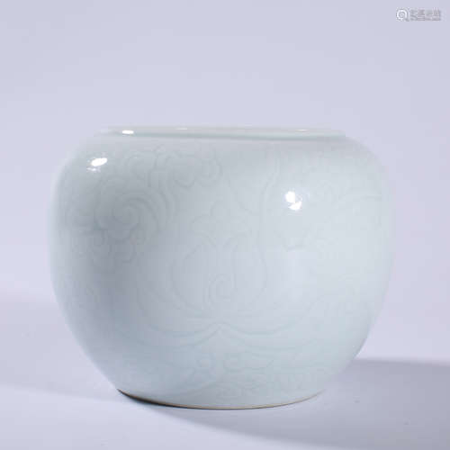 White glazed pot