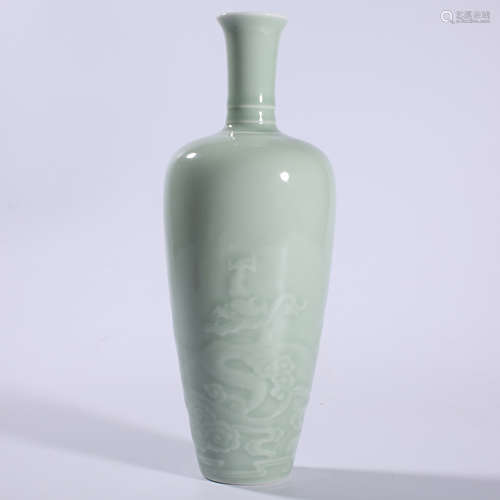 Green glazed bottle