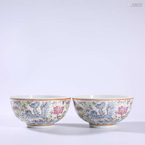 A pair of pastel bowls