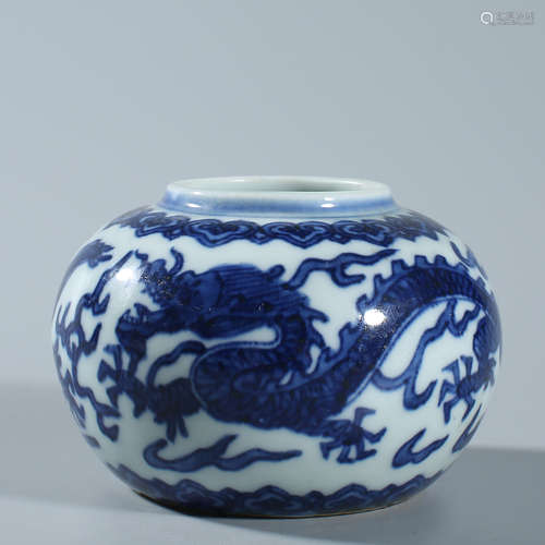 Blue and white pot