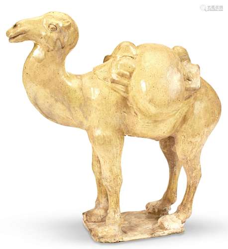 A Chinese Straw-Glazed Pottery Figure of a Camel