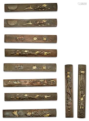 Ten Japanese Mixed Metal Kozuka