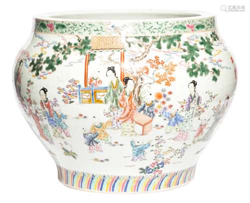 A Large Chinese Enameled Porcelain Fishbowl