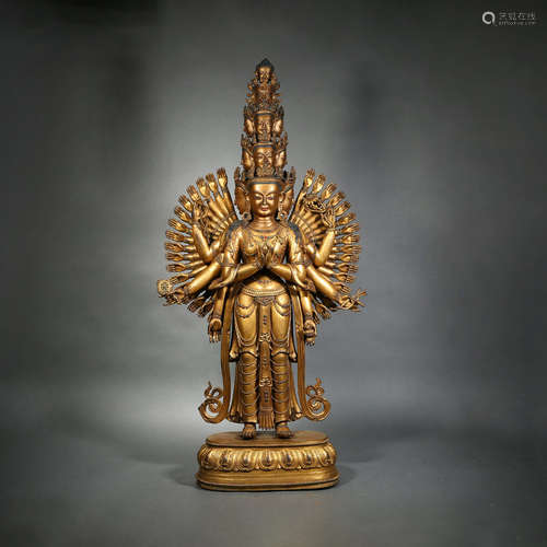 Gilt Bronze Thousand-hand Avalokitesvara in 18th Century