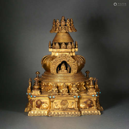 Gilt Bronze Stupa of Wisdom