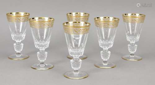 Six wine glasses, 2nd half of 20th ce