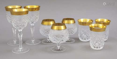 18-piece glass set, 20th c., clear gl