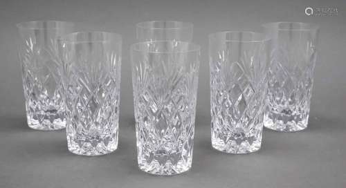 Six water glasses, France, 2nd half o