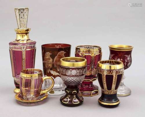 Set of eight pieces, 19th/20th c., ca