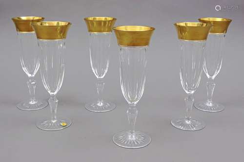 Six champagne flutes, Josephinenhütte