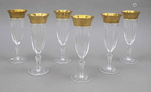 Six champagne flutes, Josephinenhütte