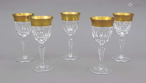 Five white wine glasses, Josephinenhü