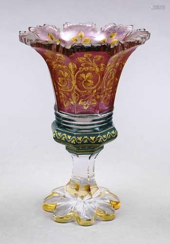 Large goblet glass, 19th c., flower-s