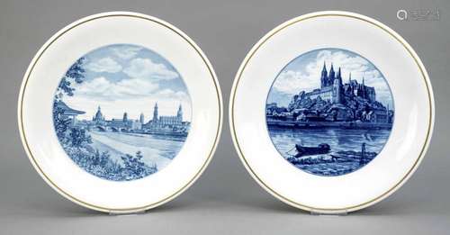 Two wall plates, Meissen, decoration